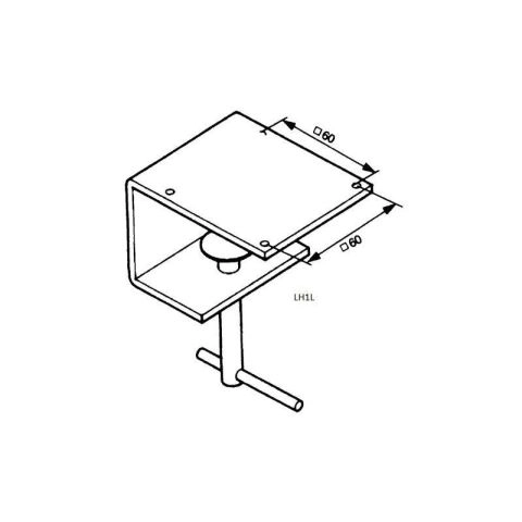 Tvingfäste för arbetsbelysning, C-C=45x45 mm