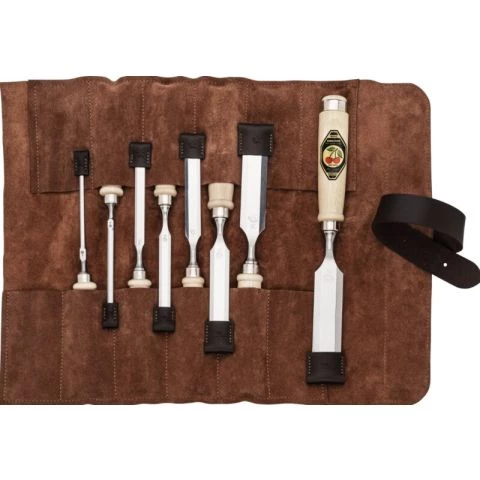 Stämjärnssats i läderetui