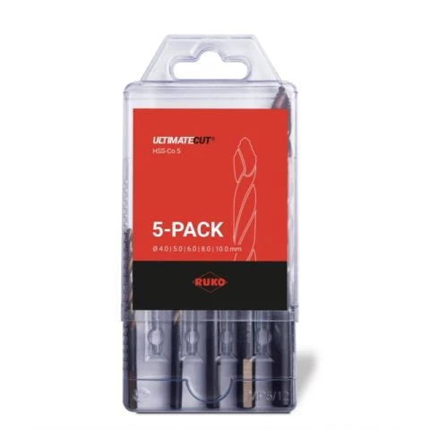 Borrsats 4-10 mm Flowstep 5-pack HSS-E, Co5