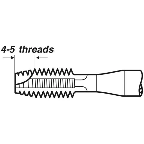 Maskingängtapp, vänster, Form B, DIN 371, Metrisk